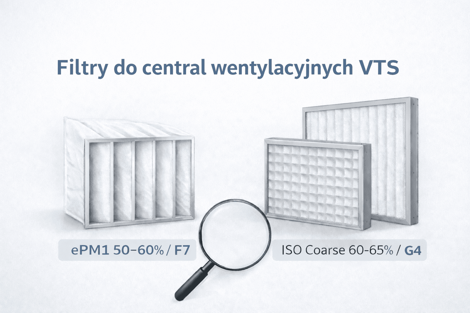 Typowe filtry powietrza do central wentylacyjnych VTS