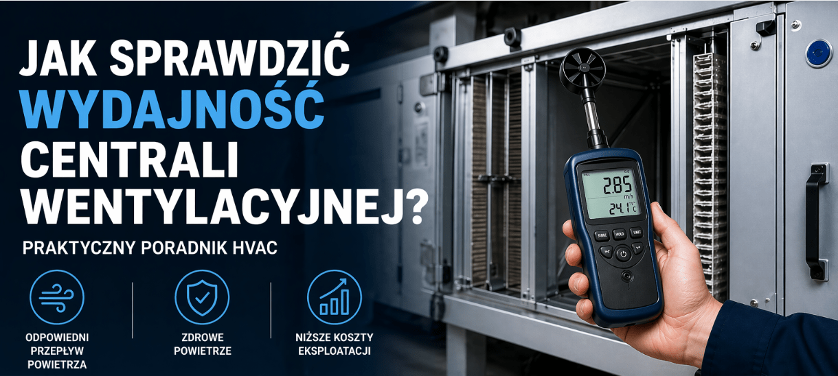 kontrola przepływu powietrza w centrali wentylacyjnej HVAC