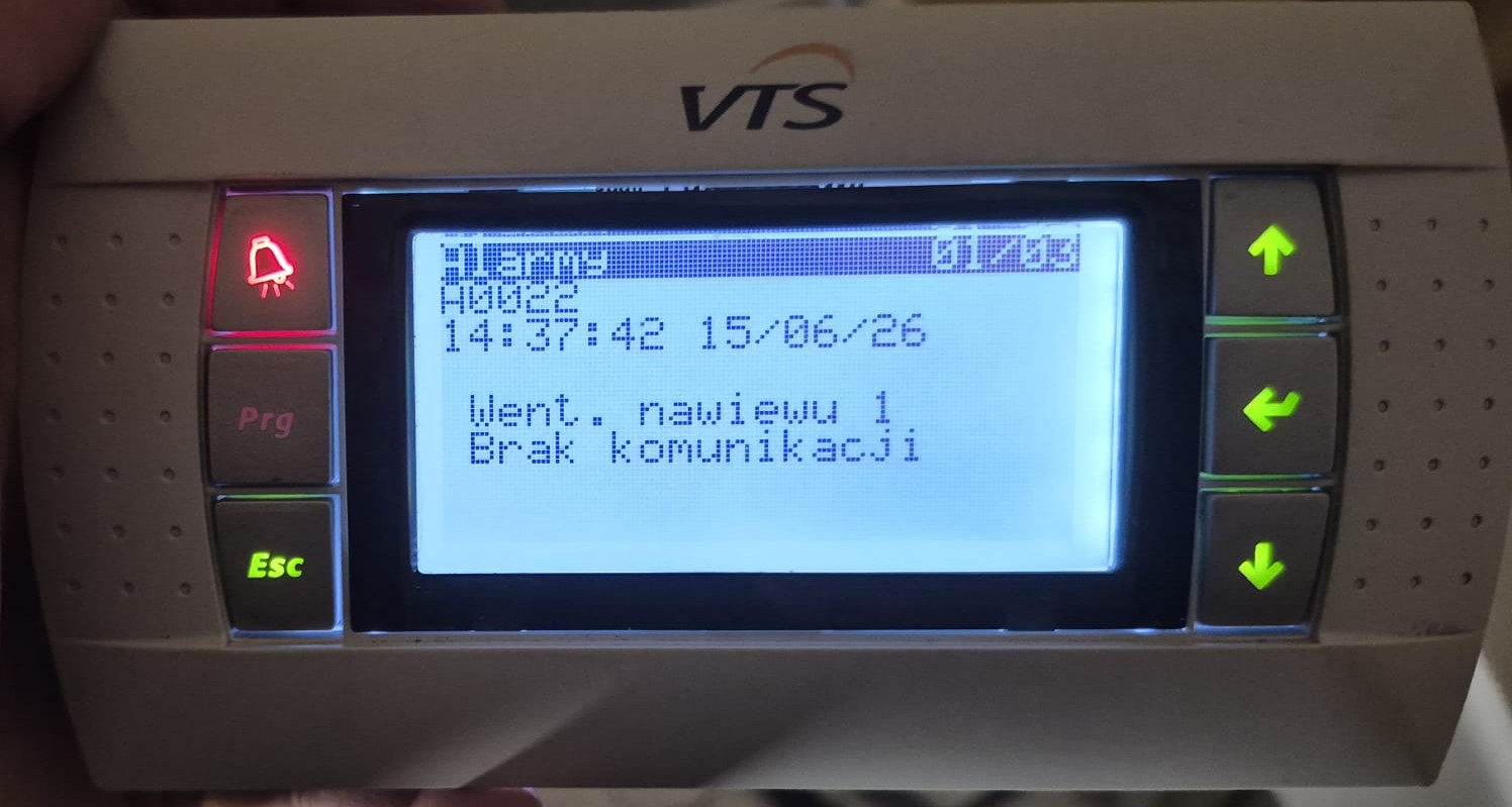 Sterownik uPC3 panel HMI Advanced alarm centrala VTS – diagnostyka i serwis TECHMES