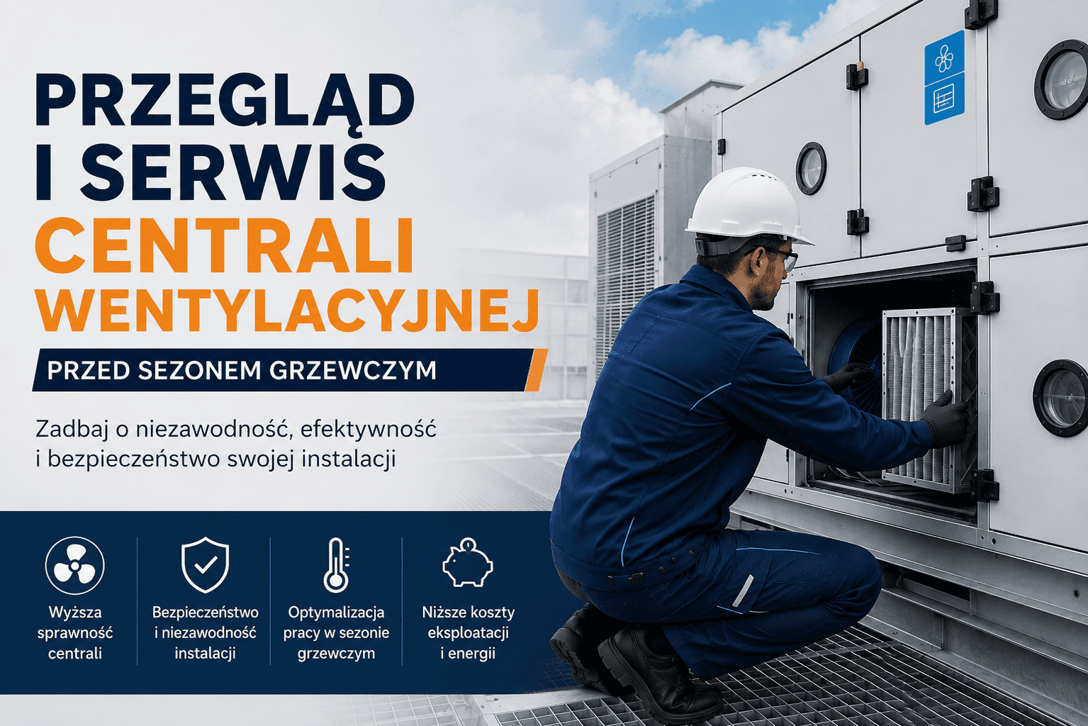 Serwis centrali wentylacyjnej przed zimą – przegląd HVAC TECHMES Małopolska